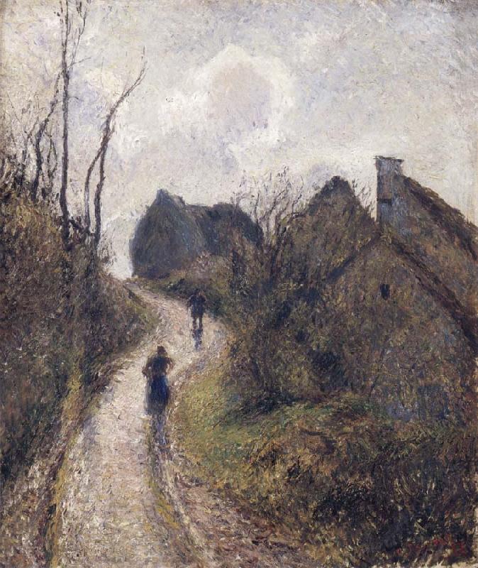 Camille Pissarro Steep road at Osny Norge oil painting art
